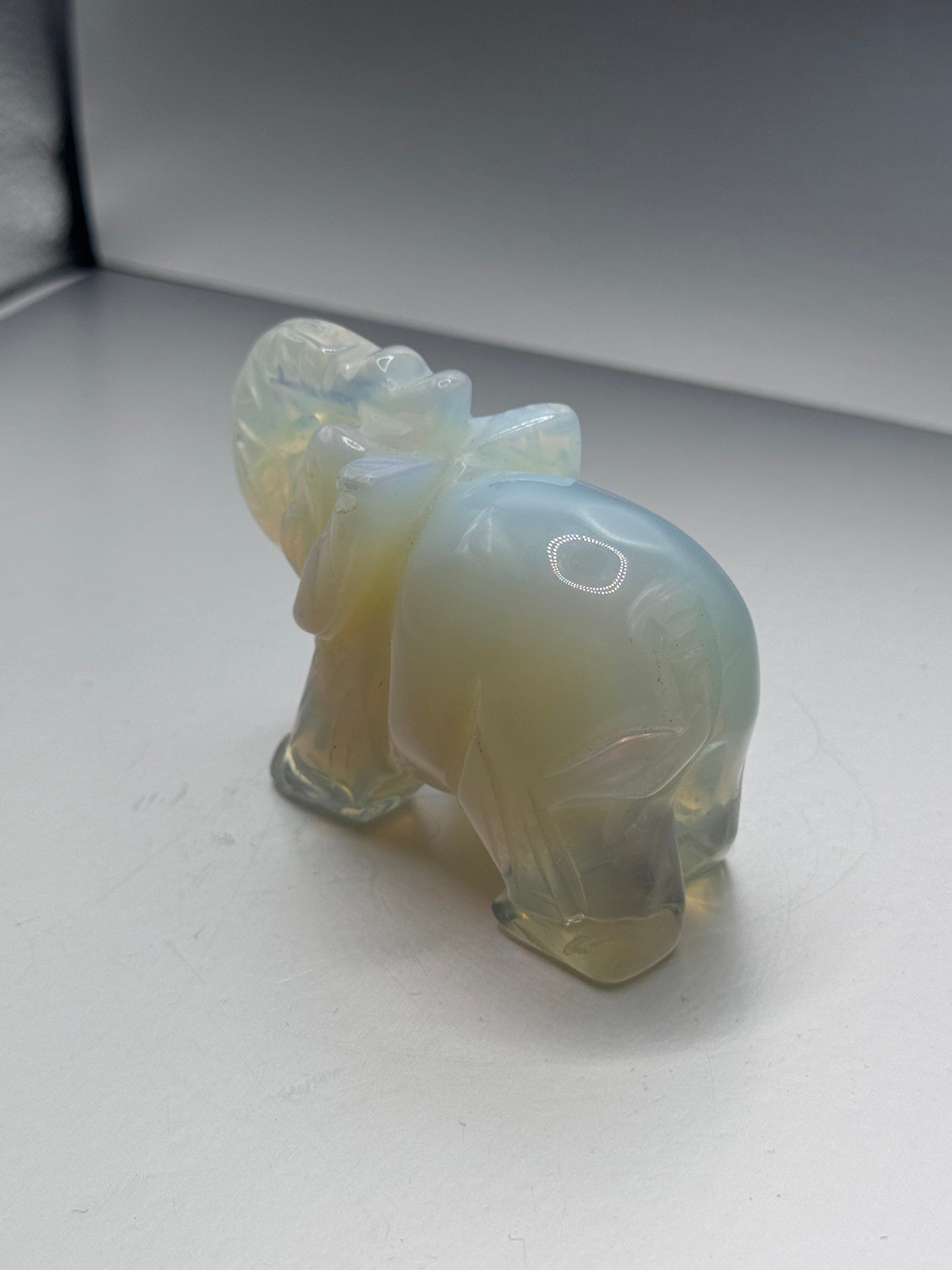 Opalite Crystal Elephant carving
