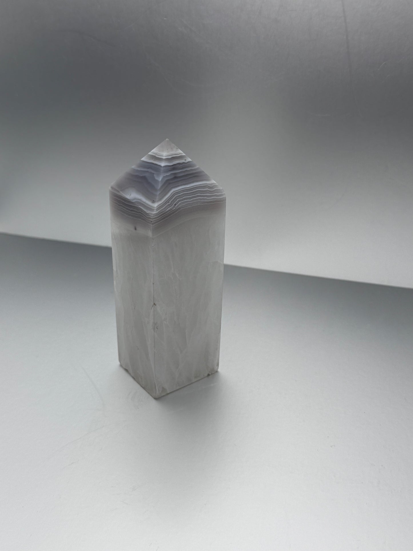 Botswana Agate & Clear Quartz tower