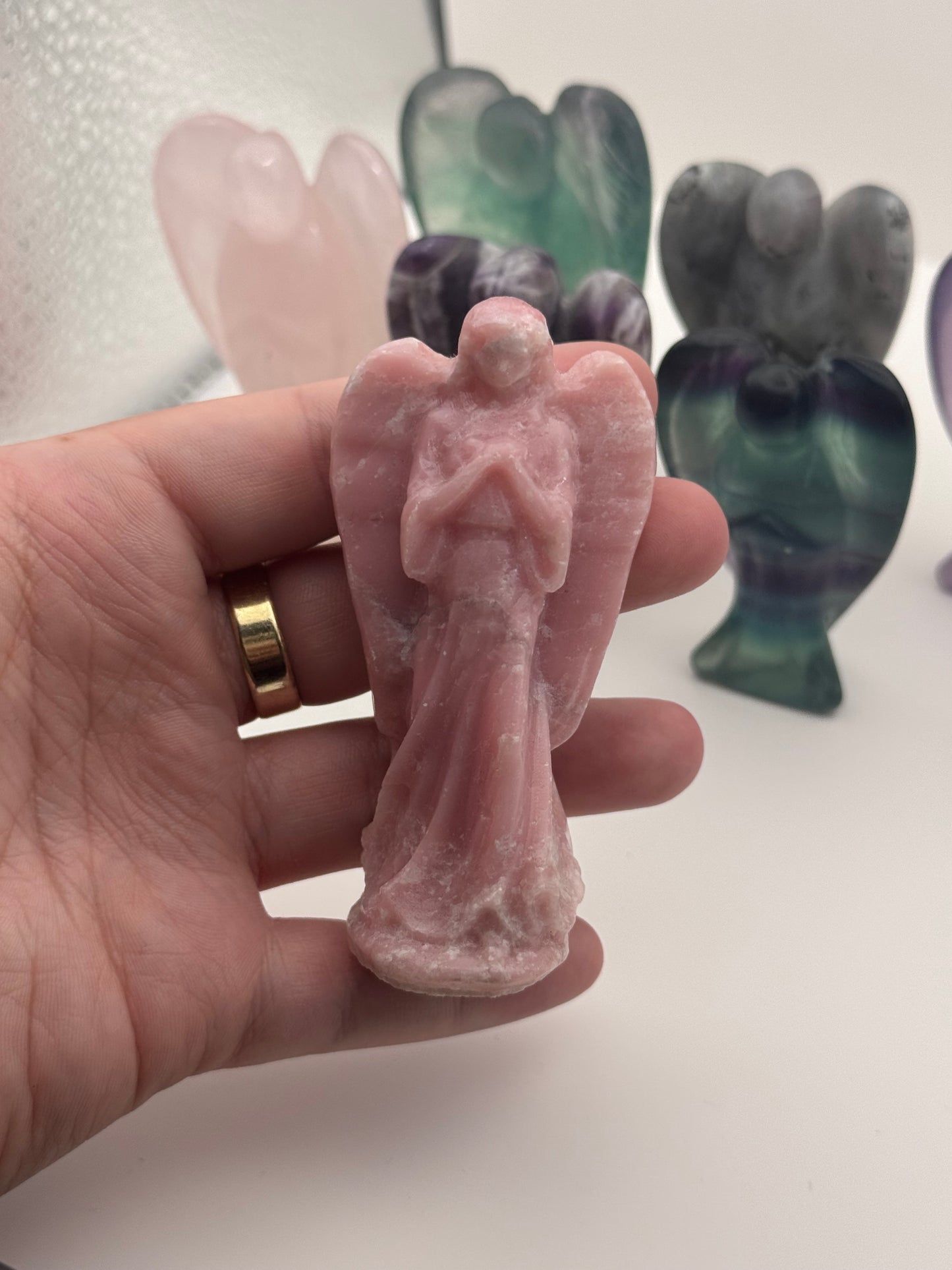 Polished Crystal Angel Carvings