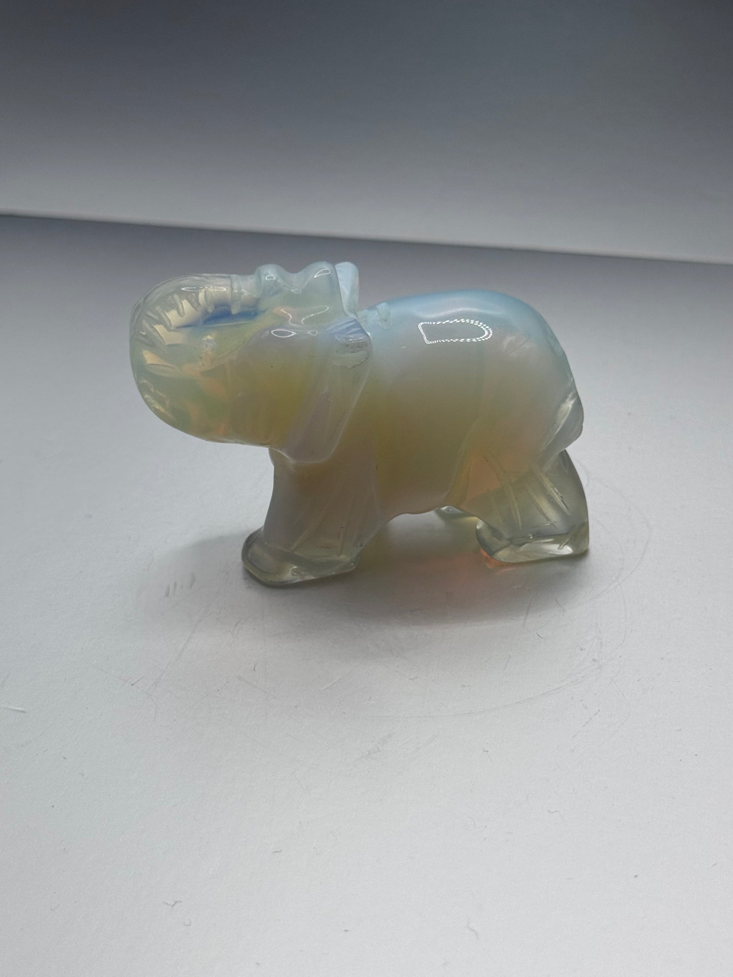 Opalite Crystal Elephant carving