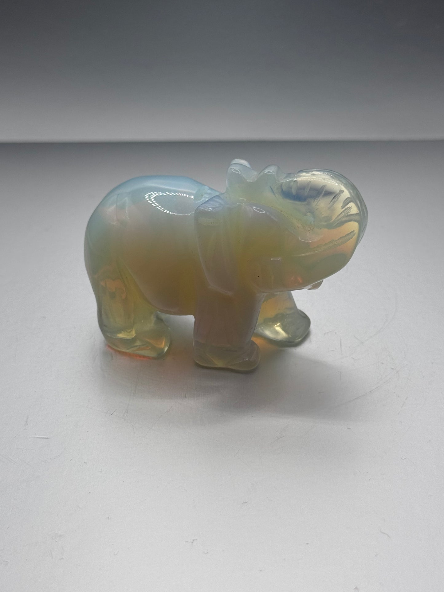 Opalite Crystal Elephant carving