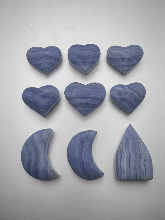 Blue Lace Agate carvings