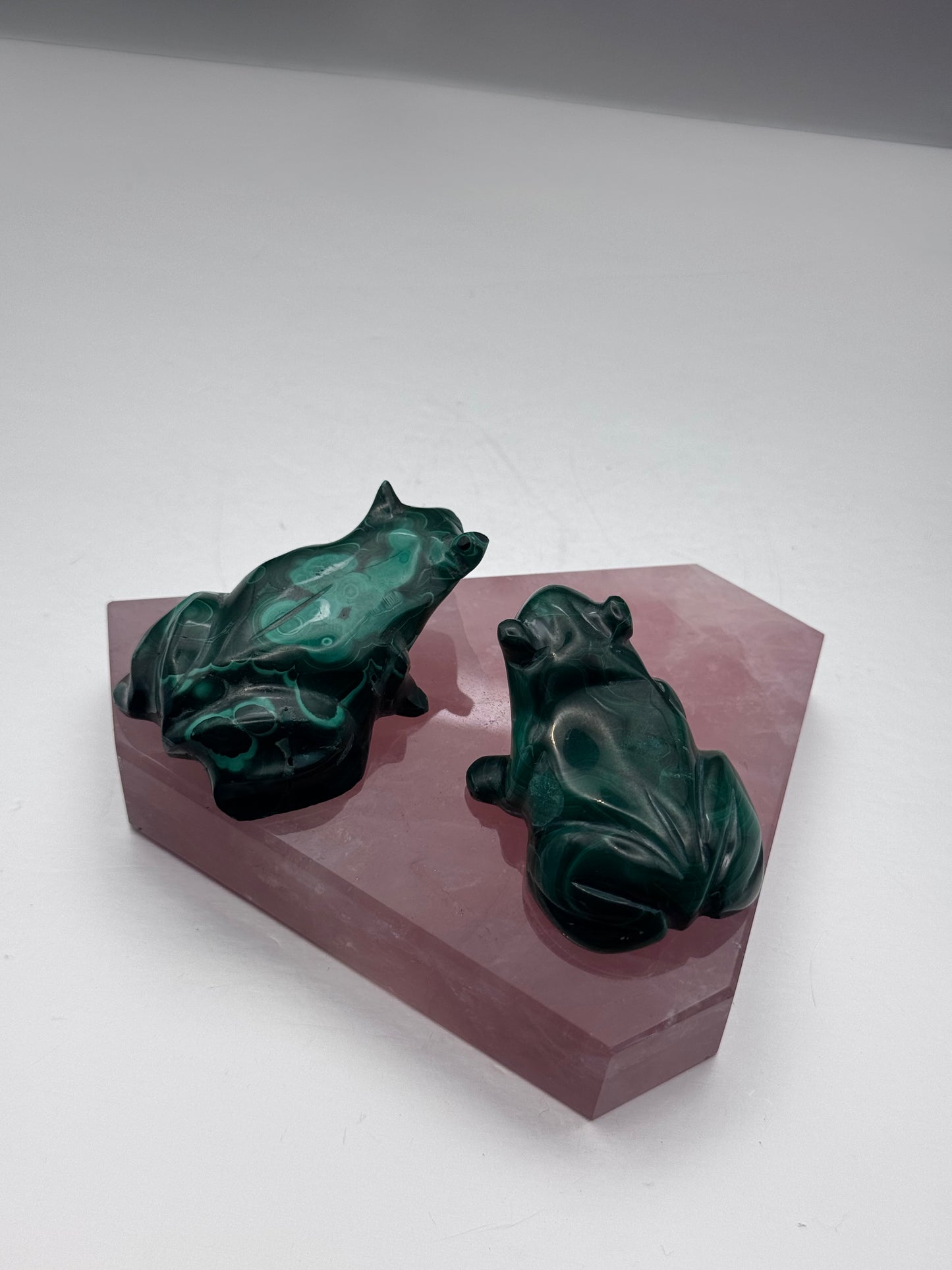 Polished Malachite Frog Carvings