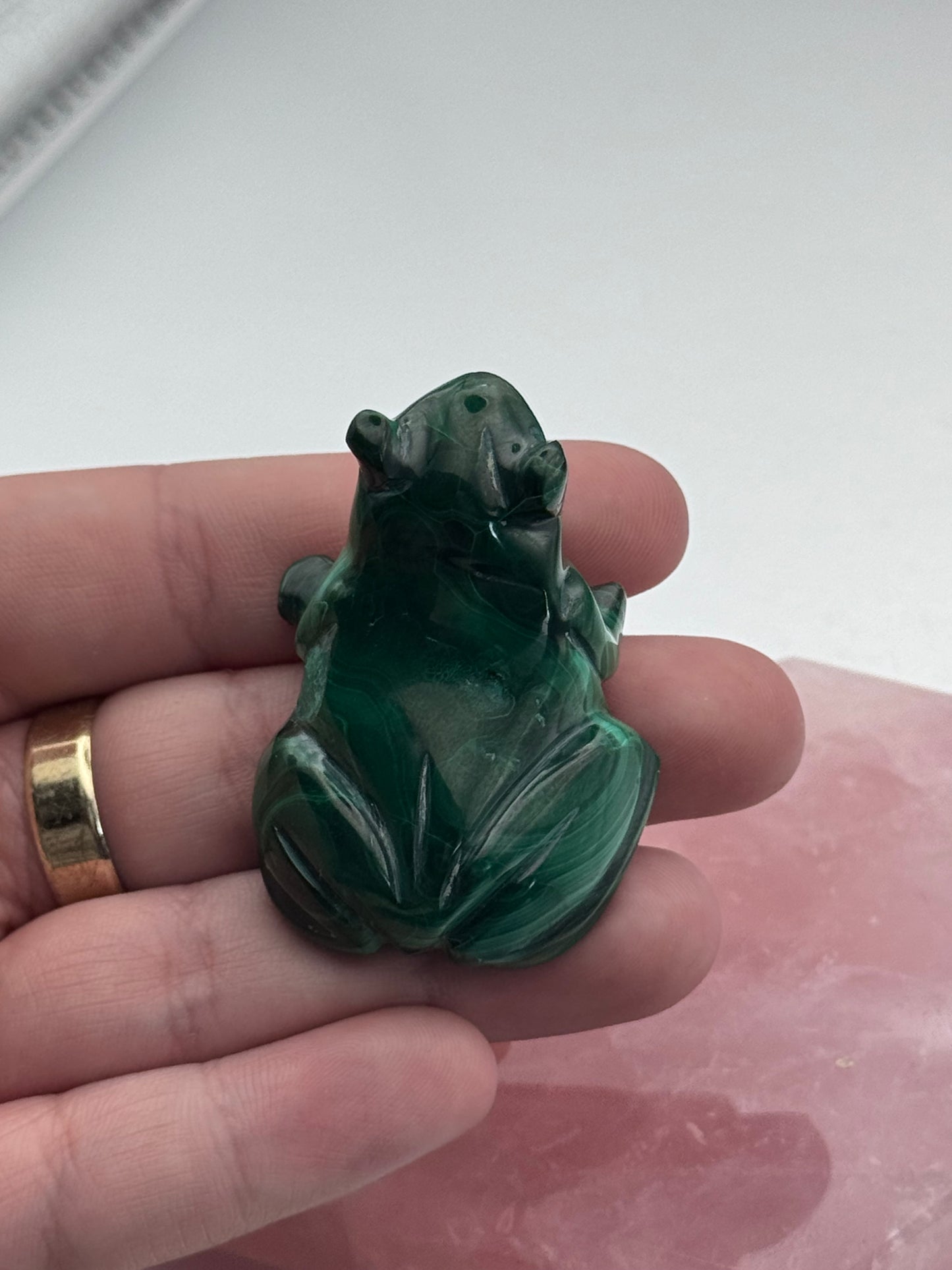 Polished Malachite Frog Carvings