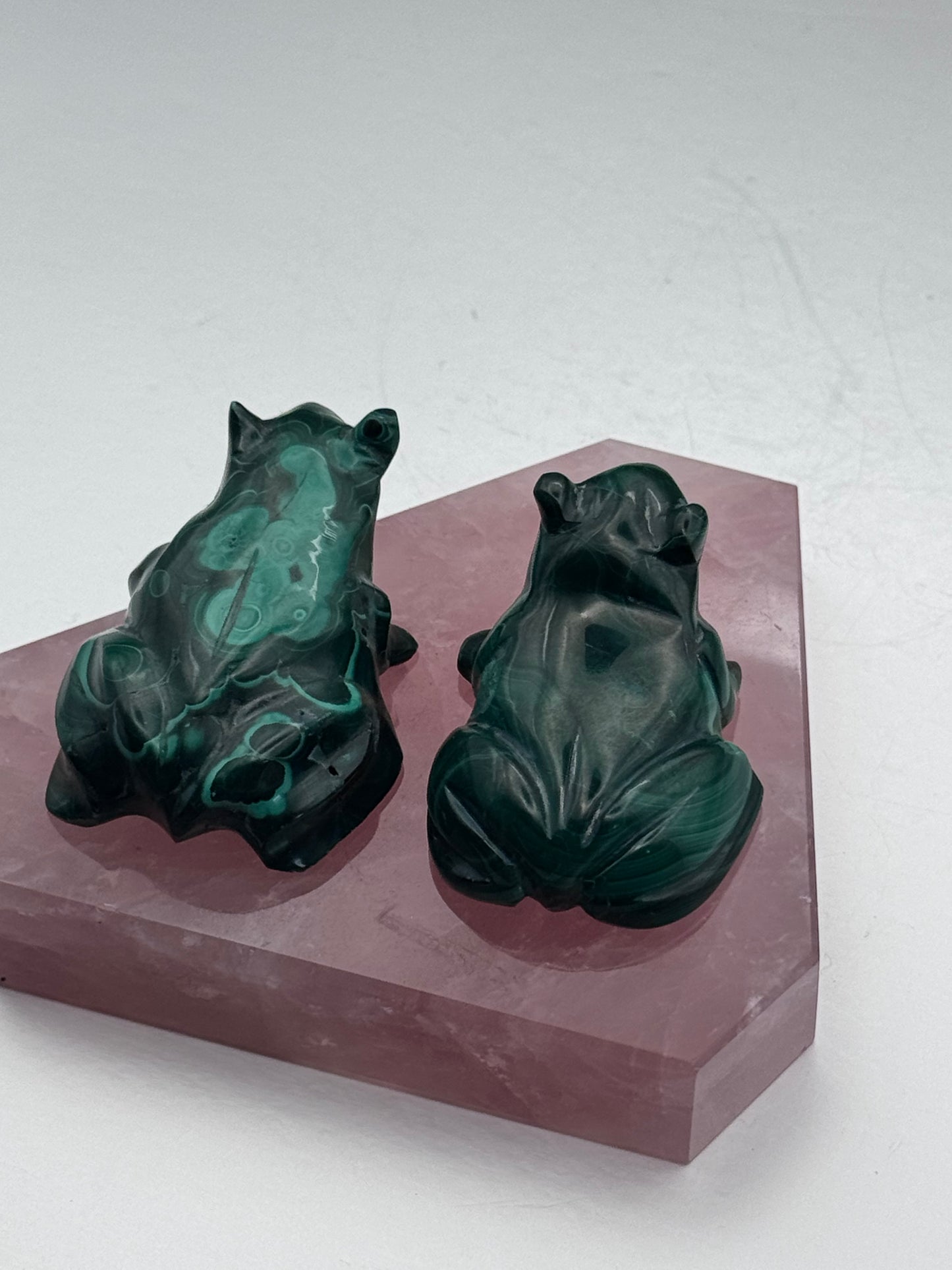 Polished Malachite Frog Carvings