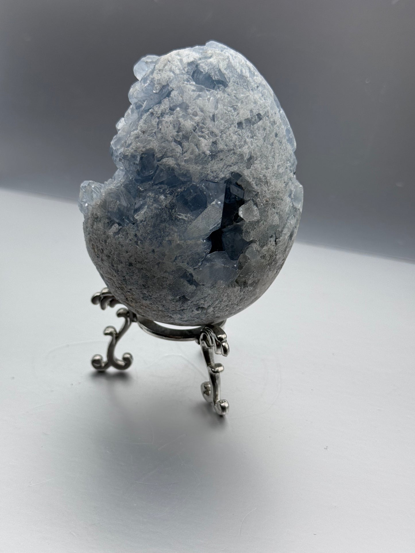 Blue Celestite Geode Egg