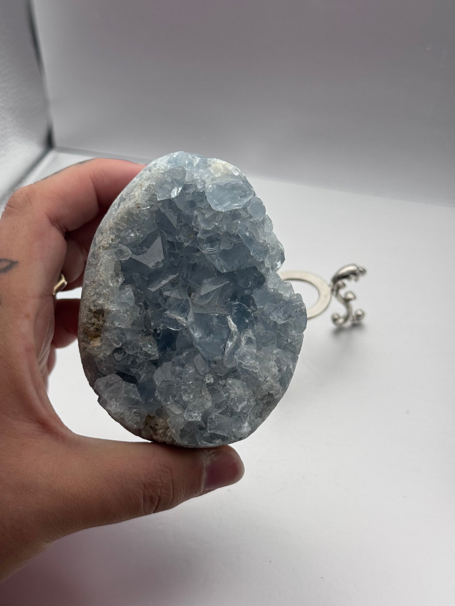 Blue Celestite Geode Egg
