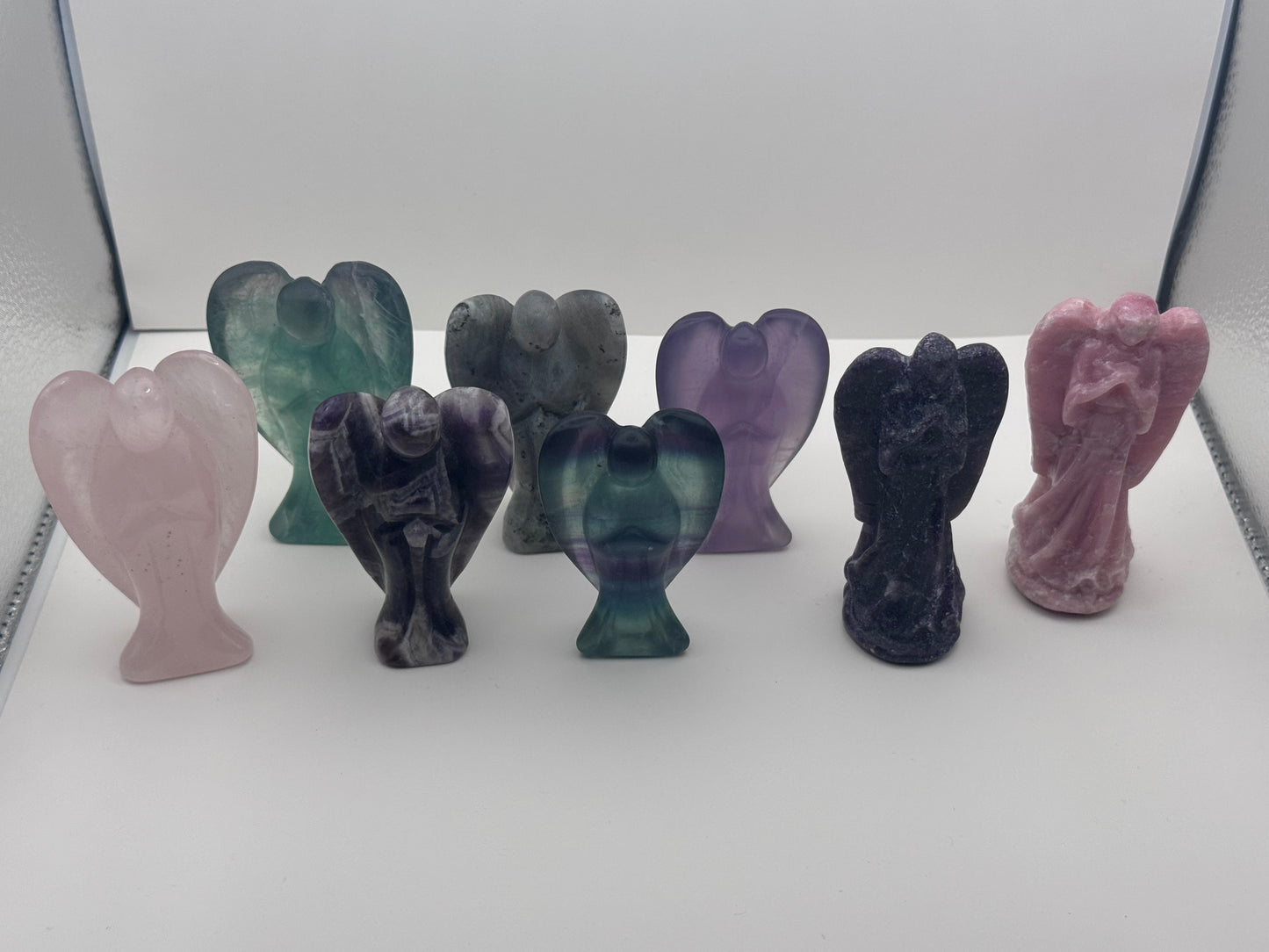 Polished Crystal Angel Carvings