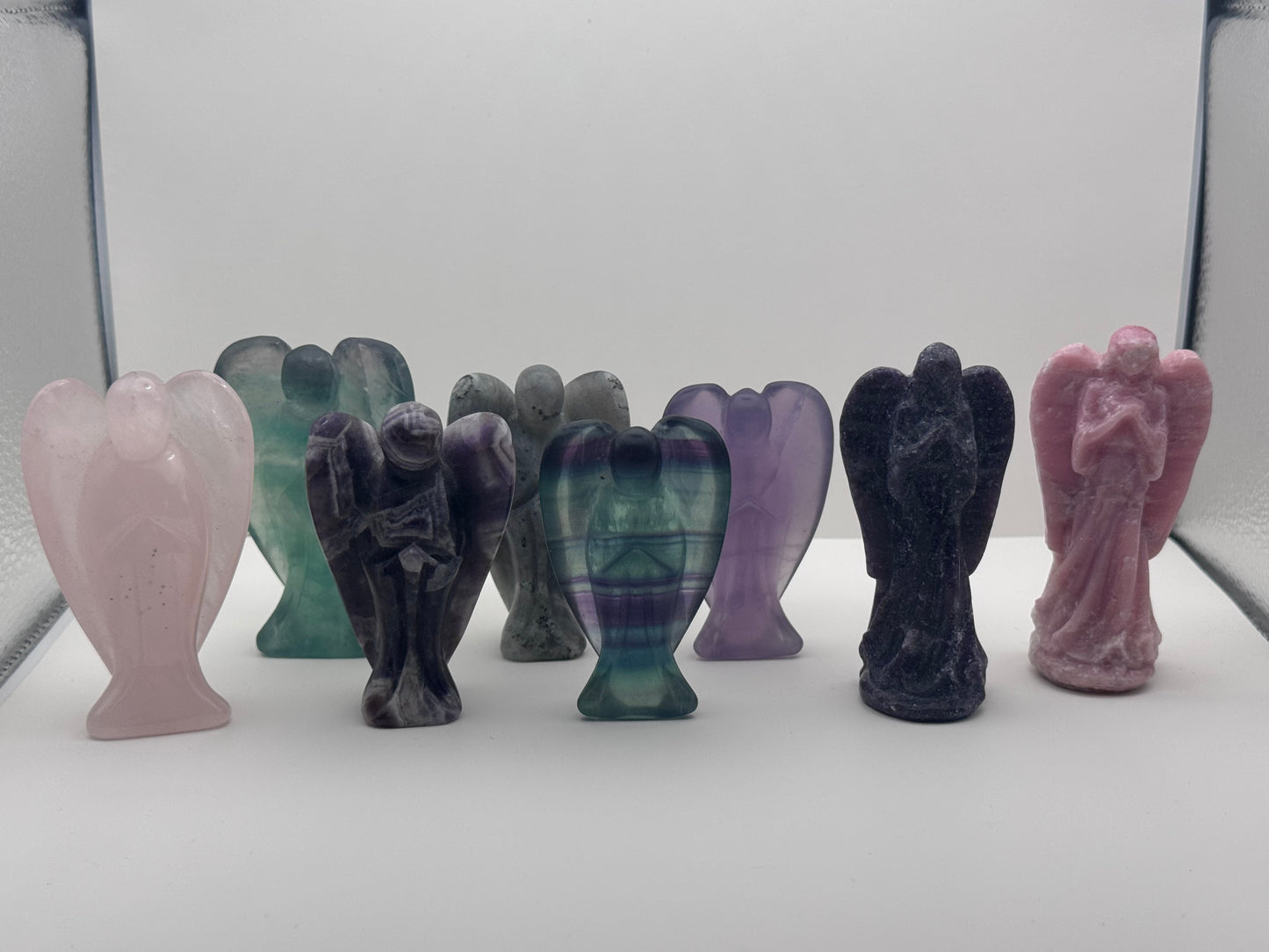 Polished Crystal Angel Carvings