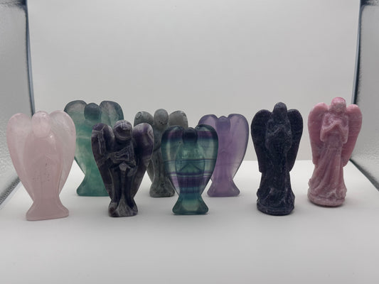Polished Crystal Angel Carvings