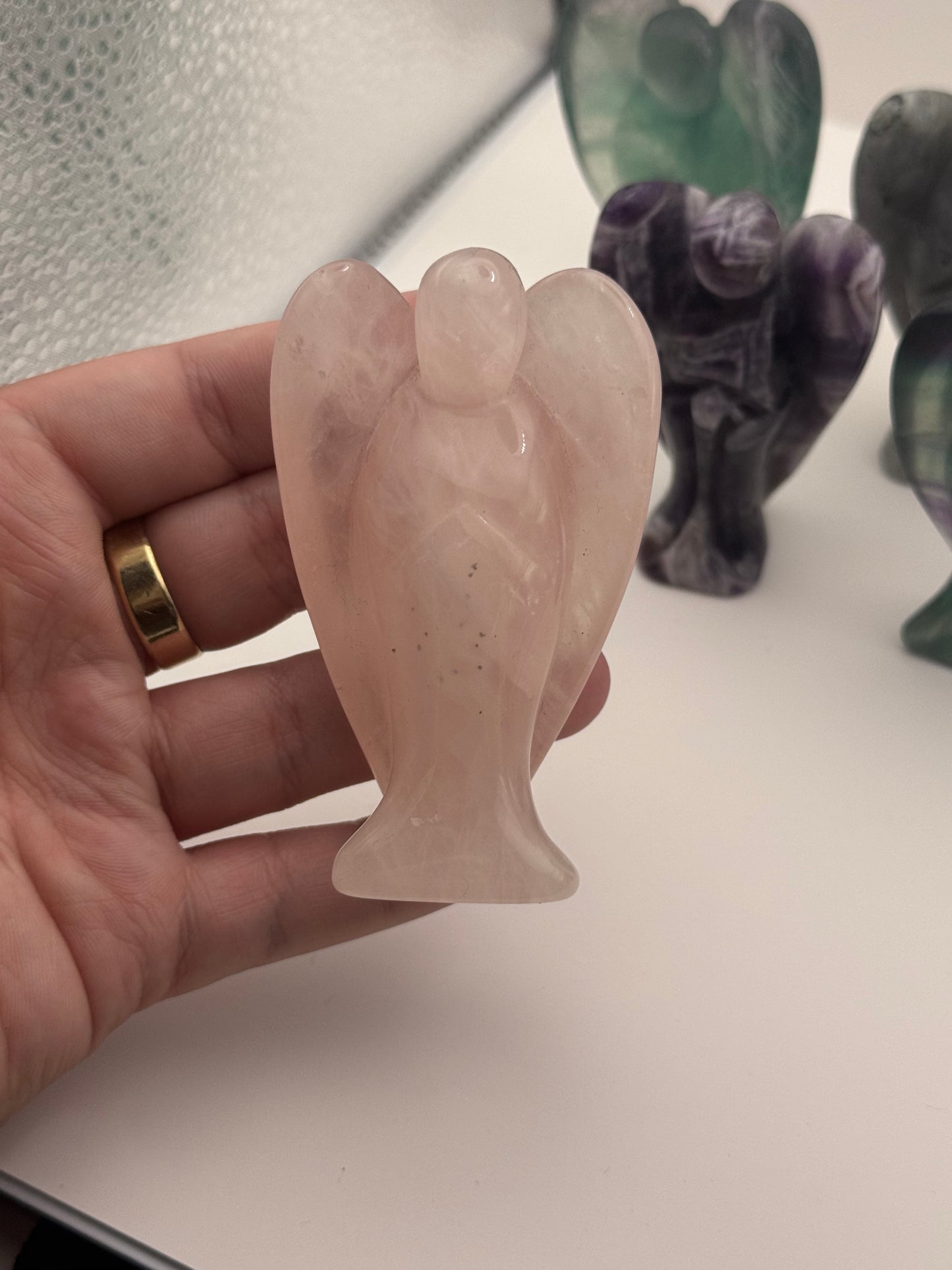 Polished Crystal Angel Carvings