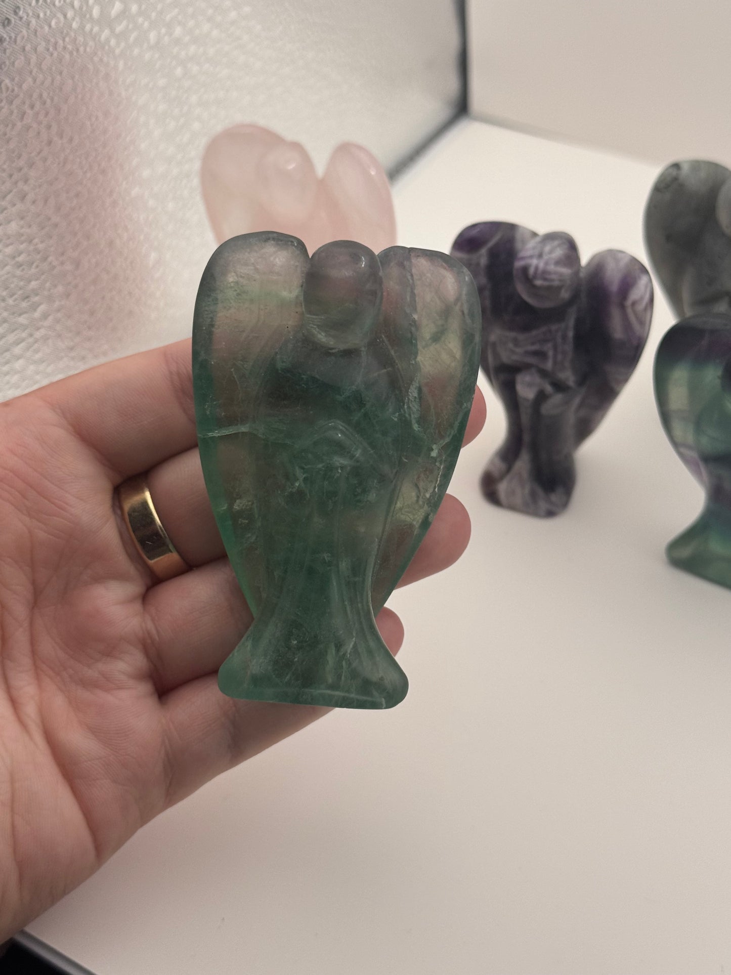 Polished Crystal Angel Carvings