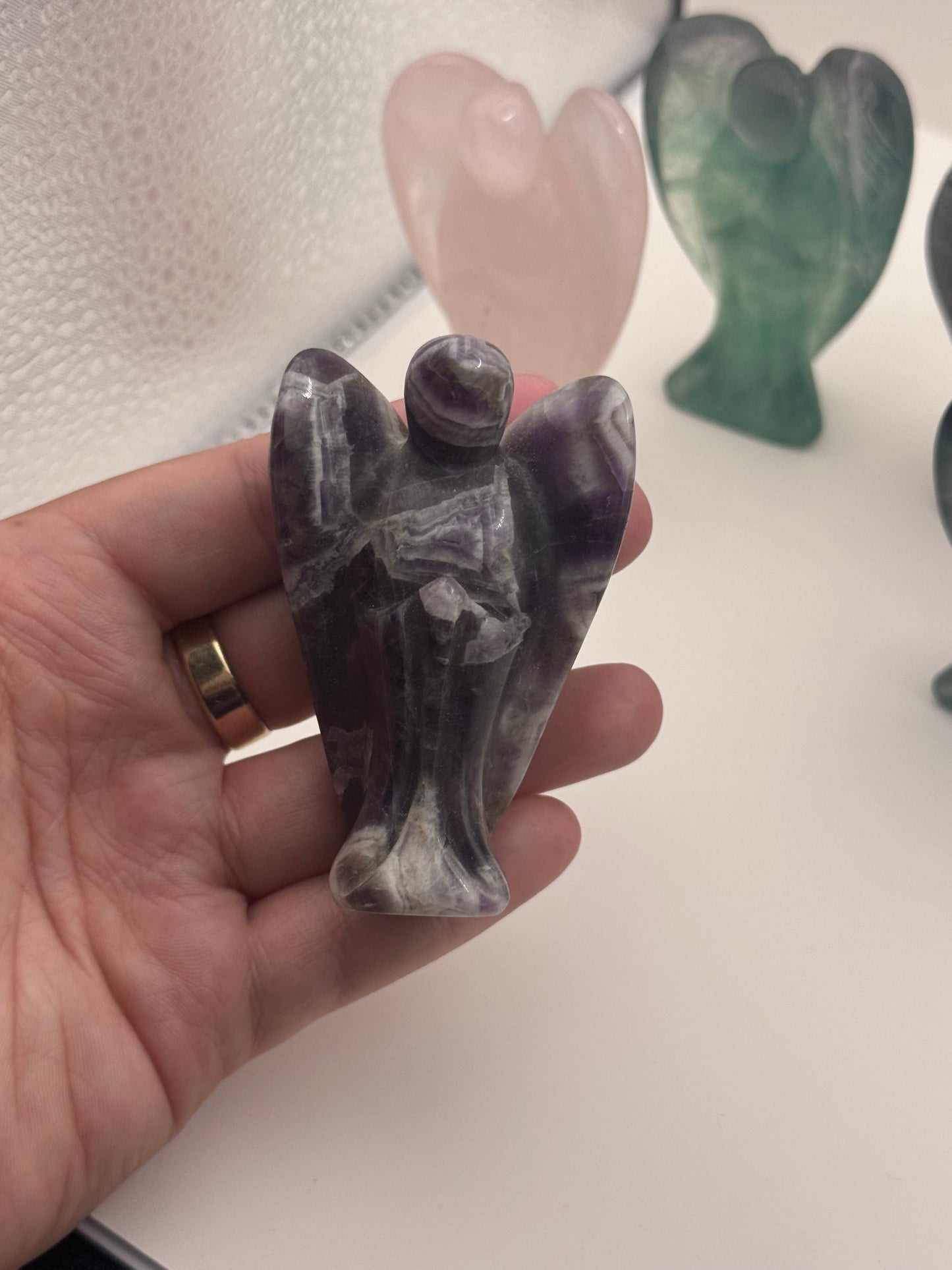 Polished Crystal Angel Carvings