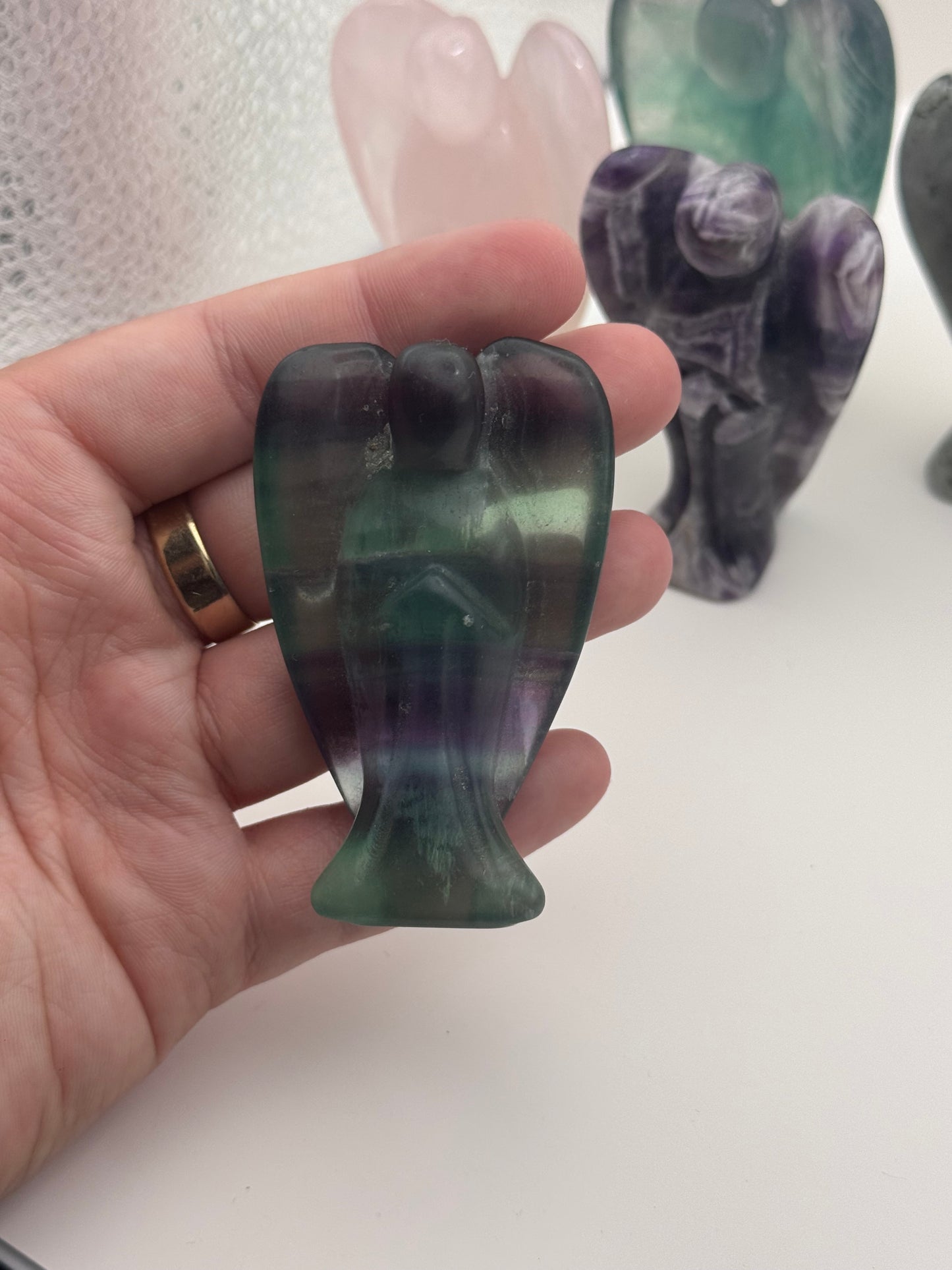Polished Crystal Angel Carvings