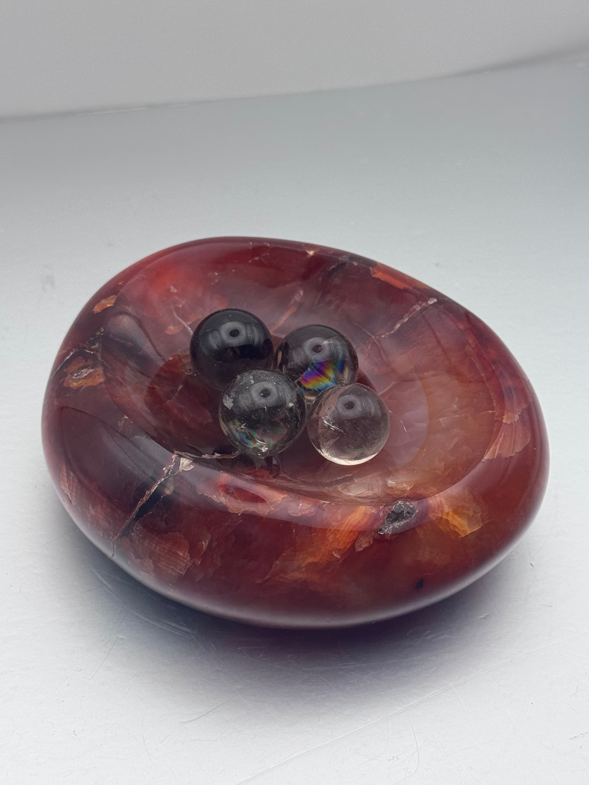 Carnelian crystal dish