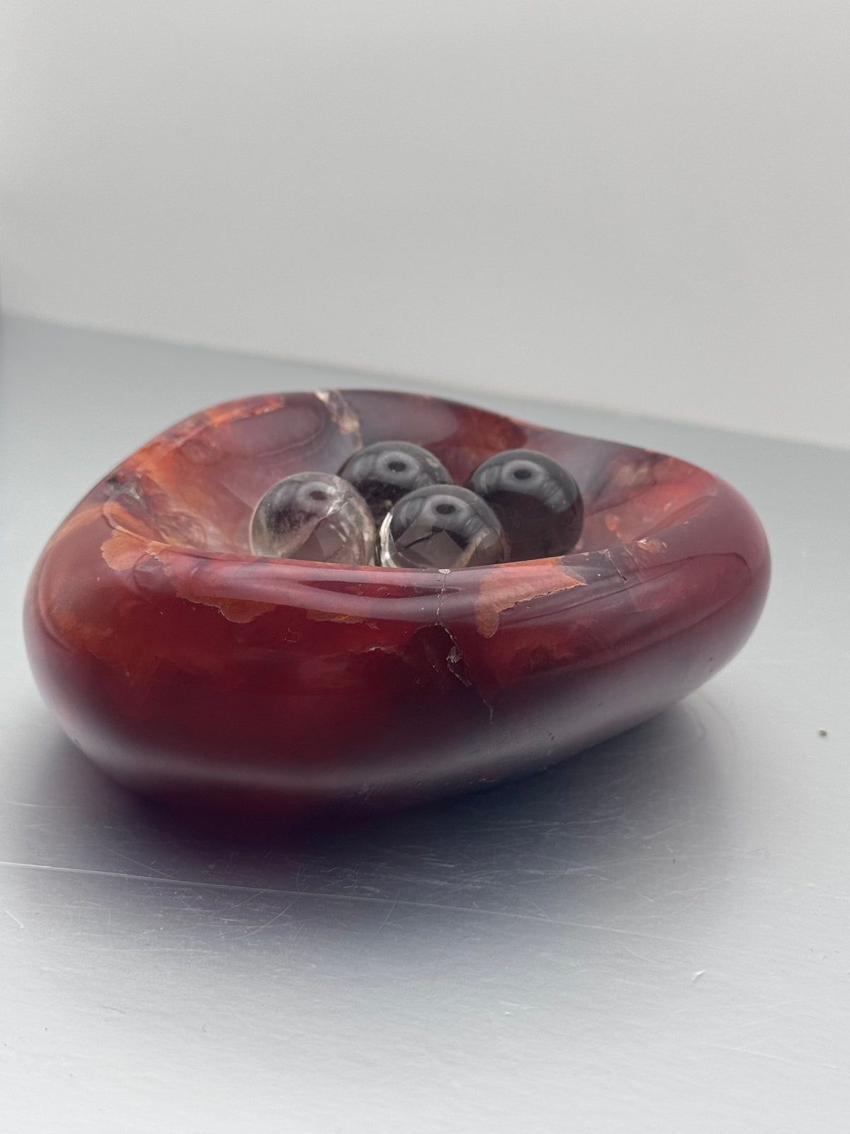 Carnelian crystal dish