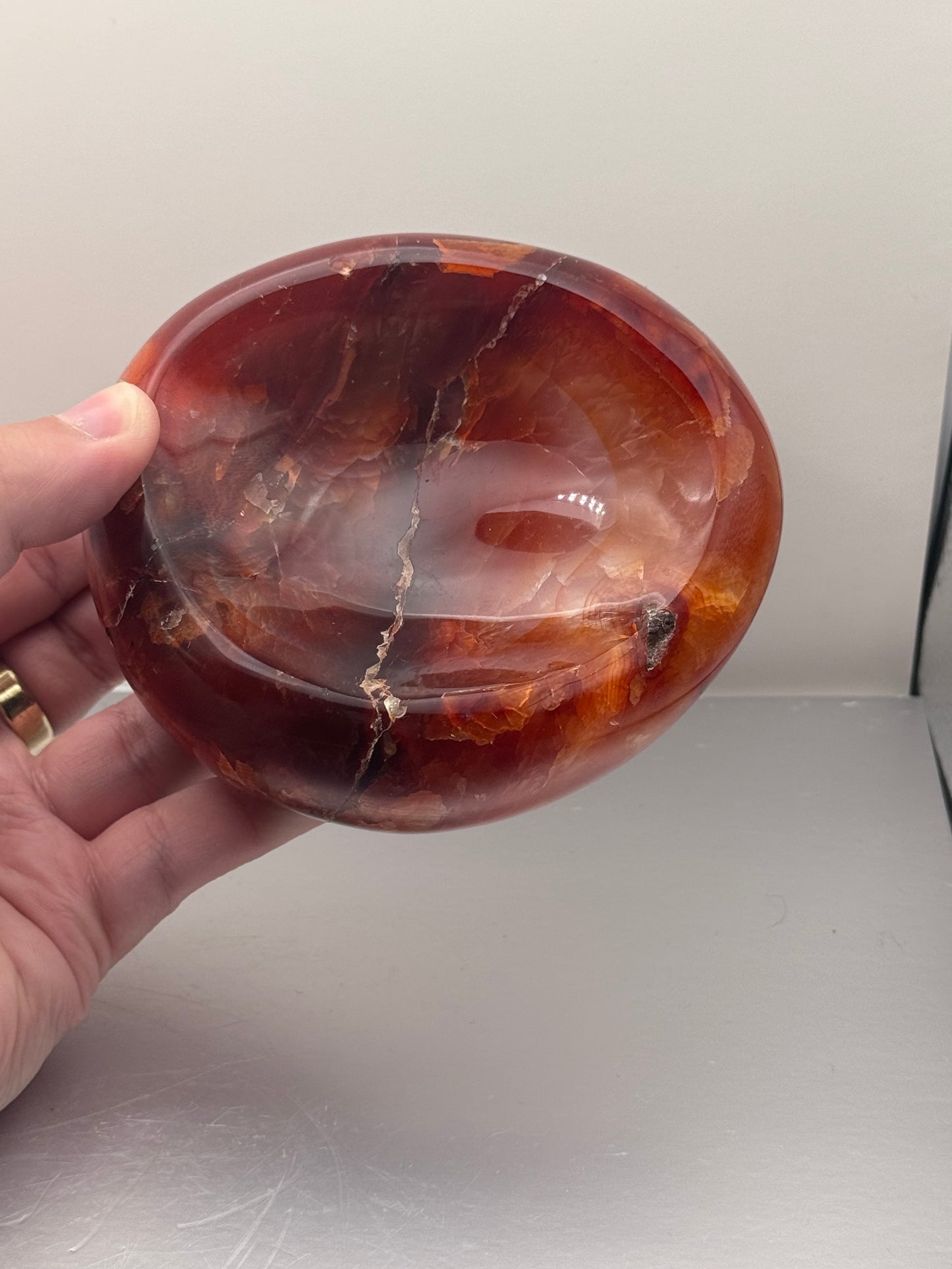 Carnelian crystal dish