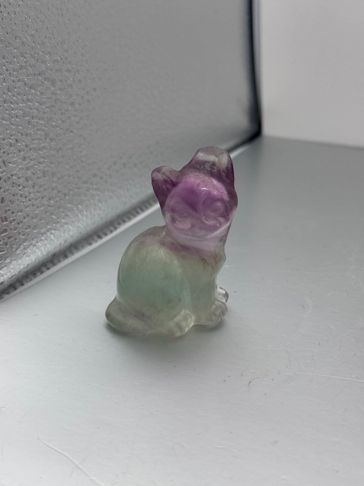 Fluorite Dog & Cat Crystal Carvings