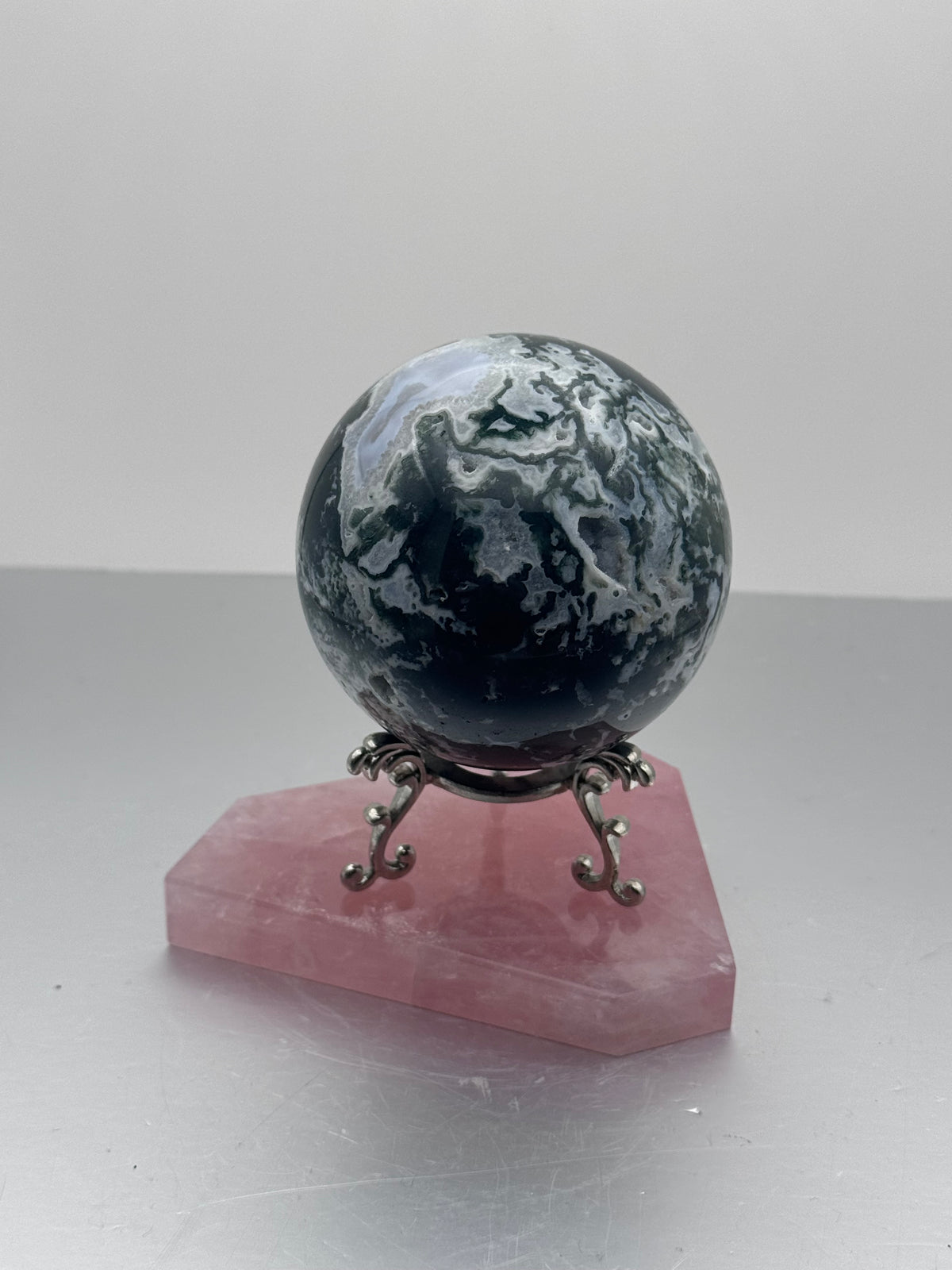 Moss Agate Crystal Sphere