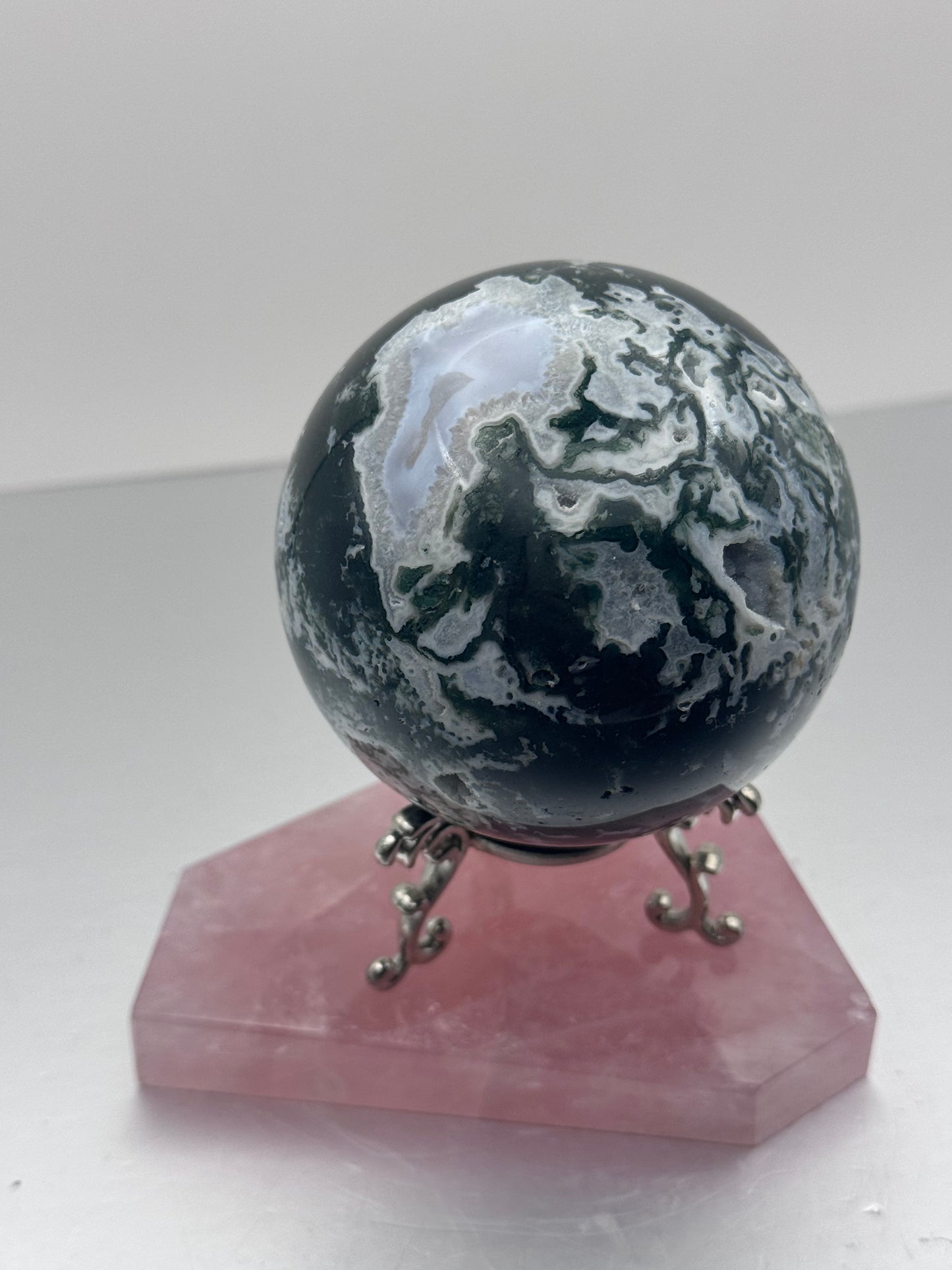 Moss Agate Crystal Sphere
